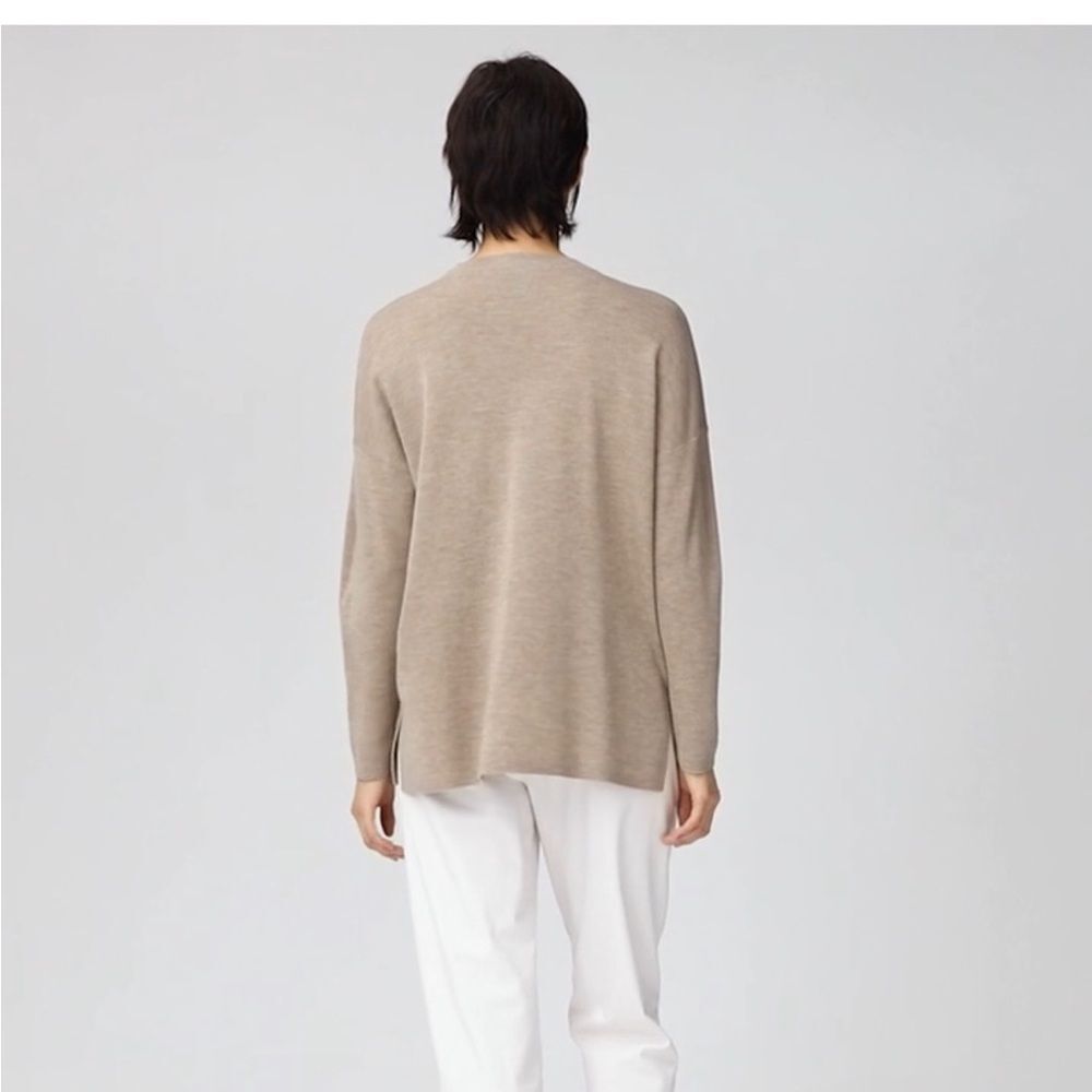 Eileen Fisher Ultrafine Merino Crew Neck Top in Barley Womens Size Large - Picture 10 of 10
